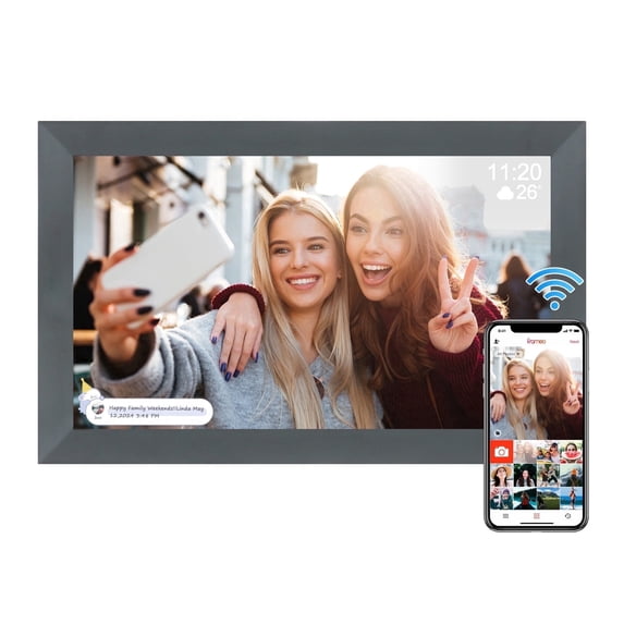 Baxlen 15.6" WiFi Digital Picture Frame, Mother's Day Gift, 32GB Smart Photo Frame with Frameo App, 1080P IPS Touch Screen, Black