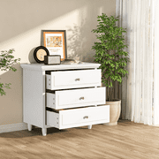 Baxluxe 3 Drawers Nightstand White, 22 Inch Night Stand for Bedroom with Storage Cabinet ,Wider Side Table Wooden Bedside Table, Large Capacity Side End Table Drawer Dresser for Living Room