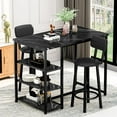 thumbnail image 1 of BAXLUXE Dining Table Set For 2, 3 Pieces Kitchen & Dining Room Sets,Kitchen Table, Bar Table Set with Storage,Small Table and Chairs,Height Kitchen Dining Set Table and Chairs Set, Black, 1 of 9