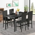 thumbnail image 1 of Baxluxe 5-Peice Dining Table Set, Faux Marble Dining Room Table and Chairs Set, Rectangle Kitchen Table Set with Durable Metal Frame and Upholstered Chairs, for Dining Room, Kitchen, Black, 1 of 12