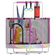 thumbnail image 1 of Baxluxe 7-in-1 Kids Trampoline for Age 3-8, Height Adjustable 60 Inch Toddler Trampoline, Child Bouncing Mini Trampoline with Safety Enclosure Net, 500lbs Capacity Trampoline, for Age 3-8, Pink, 1 of 8