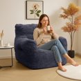 thumbnail image 1 of Baxluxe Bean Bag Chairs for Adults Kids Comfy Reading Chair Living Room Couch Home Sofa with Armrest Bean Bag Sofa with Filler Memory Foam Fluffy Lazy Sofa, 1 of 8