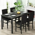 thumbnail image 1 of Baxluxe Dining Table Set for 4, Modern 5 Piece Dining Table Set, Faux Marble Kitchen Table and 4 Velvet Upholstered Chairs for Apartments, Dining Rooms, Small Spaces, Black, 1 of 9