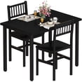 thumbnail image 1 of Baxluxe Dining Table Set, Rustic Kitchen Table and 2 Chairs with Metal Frame, Dining Room Dining Table Set, Small Space Breakfast Dining Table Set, Dining Room, Kitchen,Black, 1 of 9