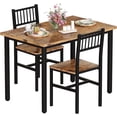 thumbnail image 1 of Baxluxe Dining Table Set, Rustic Kitchen Table and 2 Chairs with Metal Frame, Dining Room Dining Table Set, Small Space Breakfast Dining Table Set, Dining Room, Kitchen, Rustic Brown, 1 of 12
