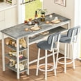 thumbnail image 1 of BAXLUXE Kitchen Table and Chairs, Bar Dining Table Set for 2,Dining Table with Chairs,Small Kitchen Bar Table Faux Marble Bar Table with Storage, 1 of 8