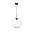 thumbnail image 1 of Baxter 1 Light Black Pendant With Clear Glass, 1 of 3