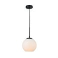 thumbnail image 1 of Baxter 1 Light Black Pendant With Frosted White Glass, 1 of 3