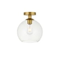 thumbnail image 1 of Baxter 1 Light Brass Flush Mount With Clear Glass, 1 of 7