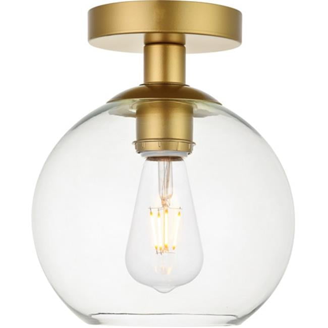 Baxter Cosmopolitan Brass & Glass Flush Mount Ceiling Light