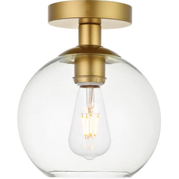 Baxter 1-Light Brass Flush Mount with Clear Glass