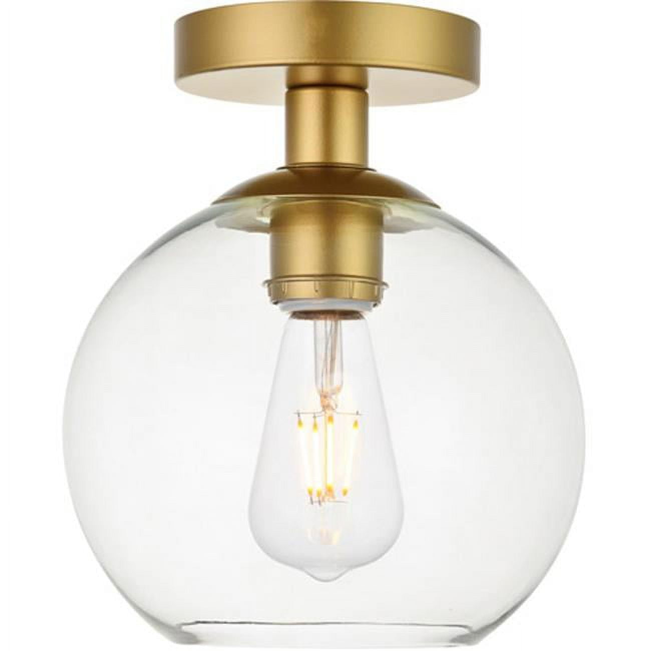 Baxter Cosmopolitan Brass & Glass Flush Mount Ceiling Light