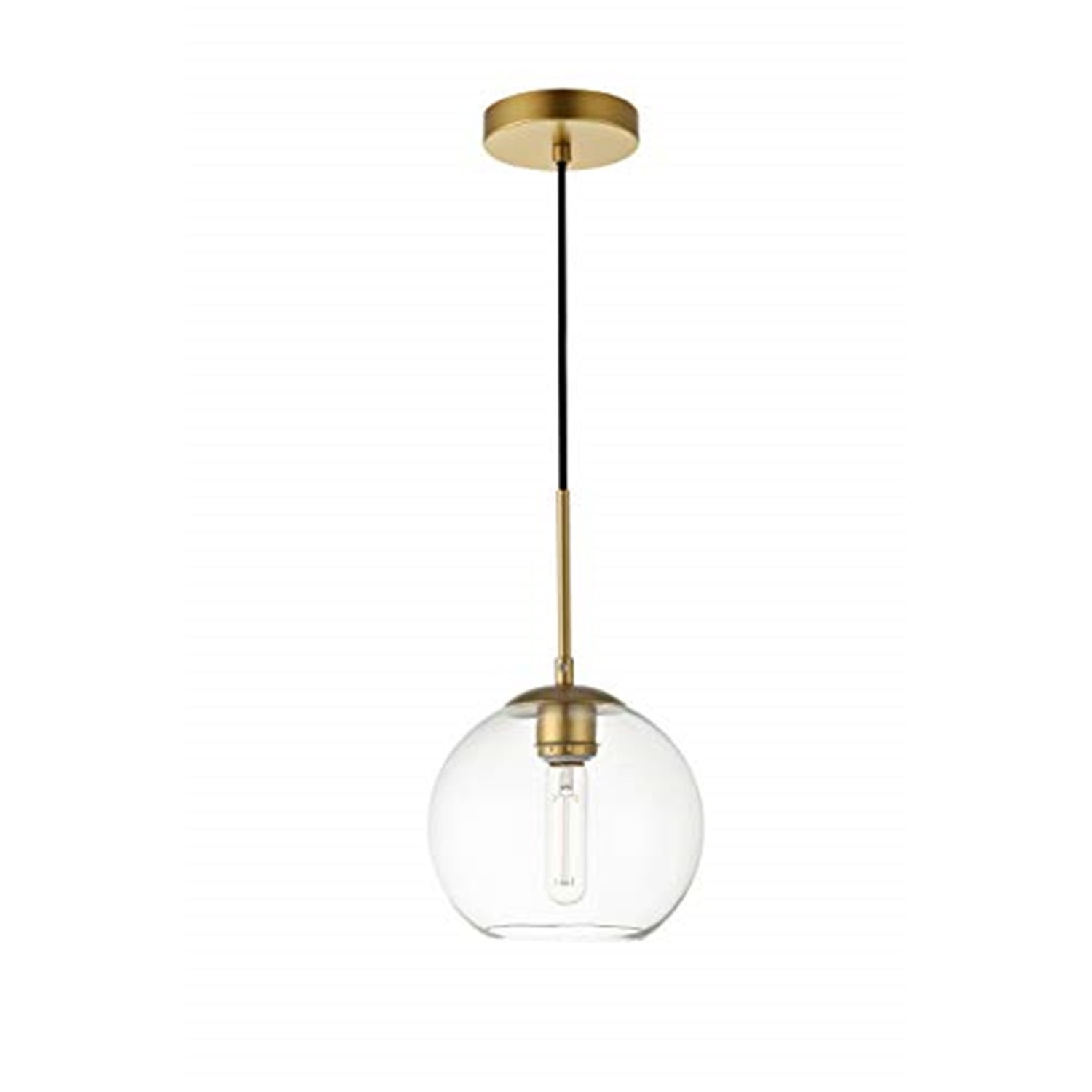 Baxter Mini Brass Pendant with Clear Glass Globe Shade