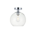 thumbnail image 1 of Baxter 1 Light Chrome Flush Mount With Clear Glass, 1 of 3