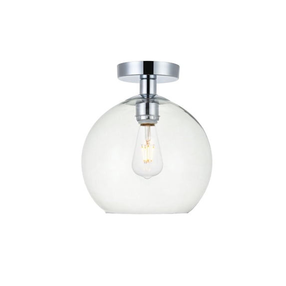 Baxter 1 Light Chrome Flush Mount With Clear Glass