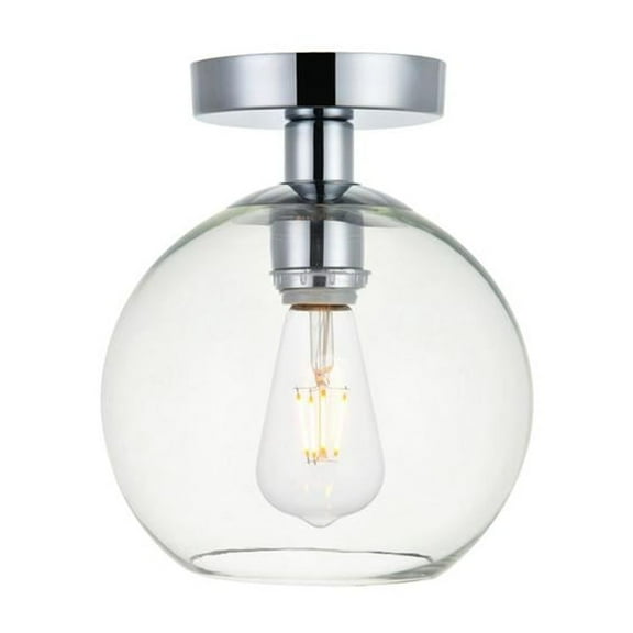 Baxter 1 Light Chrome Flush Mount With Clear Glass