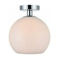 thumbnail image 1 of Baxter 1 Light Chrome Flush Mount With Frosted White Glass, 1 of 3