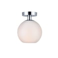 thumbnail image 1 of Baxter 1 Light Chrome Flush Mount With Frosted White Glass, 1 of 5