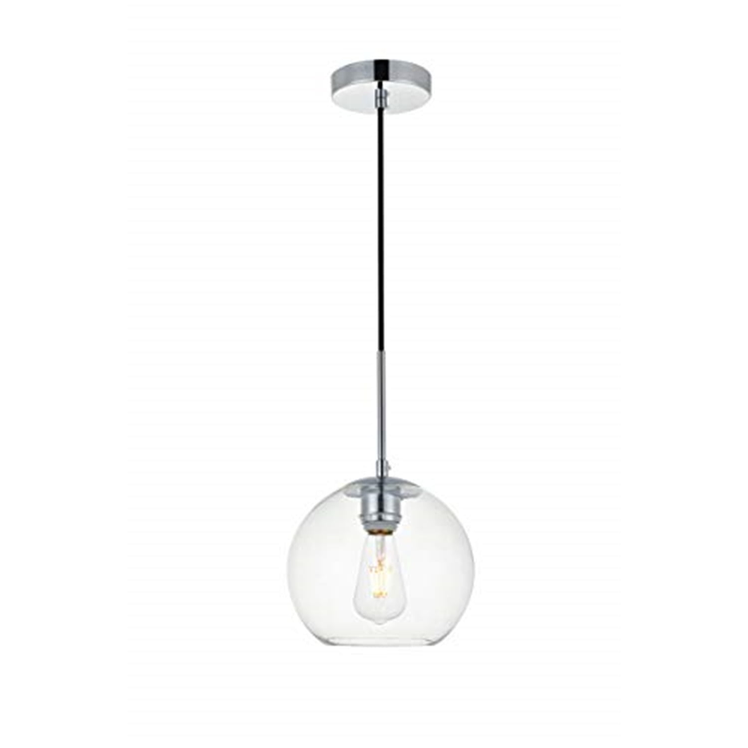 Baxter Chrome Pendant with Clear Glass Globe Shade