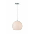 thumbnail image 1 of Baxter 1 Light Chrome Pendant With Frosted White Glass, 1 of 3