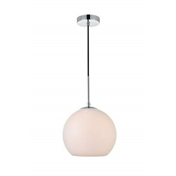 Baxter 1 Light Chrome Pendant With Frosted White Glass