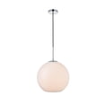 thumbnail image 1 of Baxter 1 Light Chrome Pendant With Frosted White Glass, 1 of 3