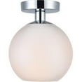 thumbnail image 1 of Baxter 1 Light Flush Mount Ceiling Light with Frosted White Glass, Chrome, 1 of 1