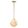 thumbnail image 1 of Baxter 11 in. 1-Light Indoor Satin Gold Finish Pendant Light with Light Kit, 1 of 4