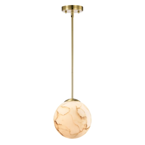 Baxter 11 in. 1-Light Indoor Satin Gold Finish Pendant Light with Light Kit