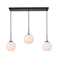 thumbnail image 1 of Baxter 3 Lights Black Pendant With Frosted White Glass, 1 of 5