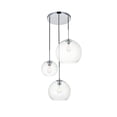 thumbnail image 1 of Baxter 3 Lights Chrome Pendant With Clear Glass, 1 of 7
