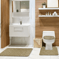 thumbnail image 1 of Baxter 3 Piece Bathroom Rug Set, Modern Brick Design Soft Bath Rug, Contour Rug & Universal Lid Cover Beige, 1 of 5