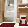thumbnail image 1 of Baxter 3 Piece Bathroom Rug Set, Modern Brick Design Soft Bath Rug, Contour Rug & Universal Lid Cover Burgundy, 1 of 5