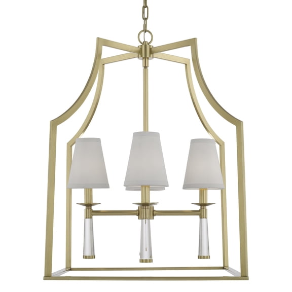 Four Light Chandelier In Minimalist Style 22 Inches Wide By 30 Inches High-Aged Brass Finish    -Traditional Installation Crystorama Lighting 8864-Ag