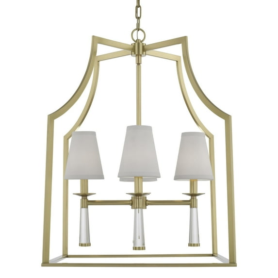 Four Light Chandelier In Minimalist Style 22 Inches Wide By 30 Inches High-Aged Brass Finish -Traditional Installation Crystorama Lighting 8864-Ag