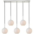 thumbnail image 1 of Baxter 5 Lights Chrome Pendant With Frosted White Glass, 1 of 3