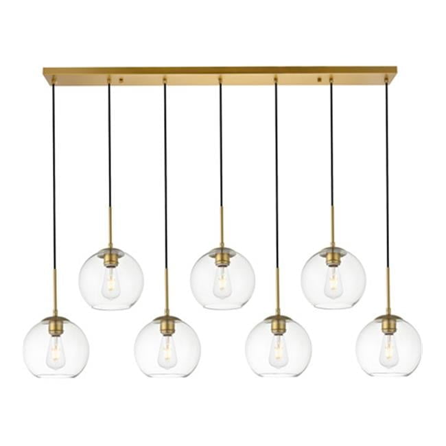 Baxter 7-Light Brass & Clear Glass Globe Pendant