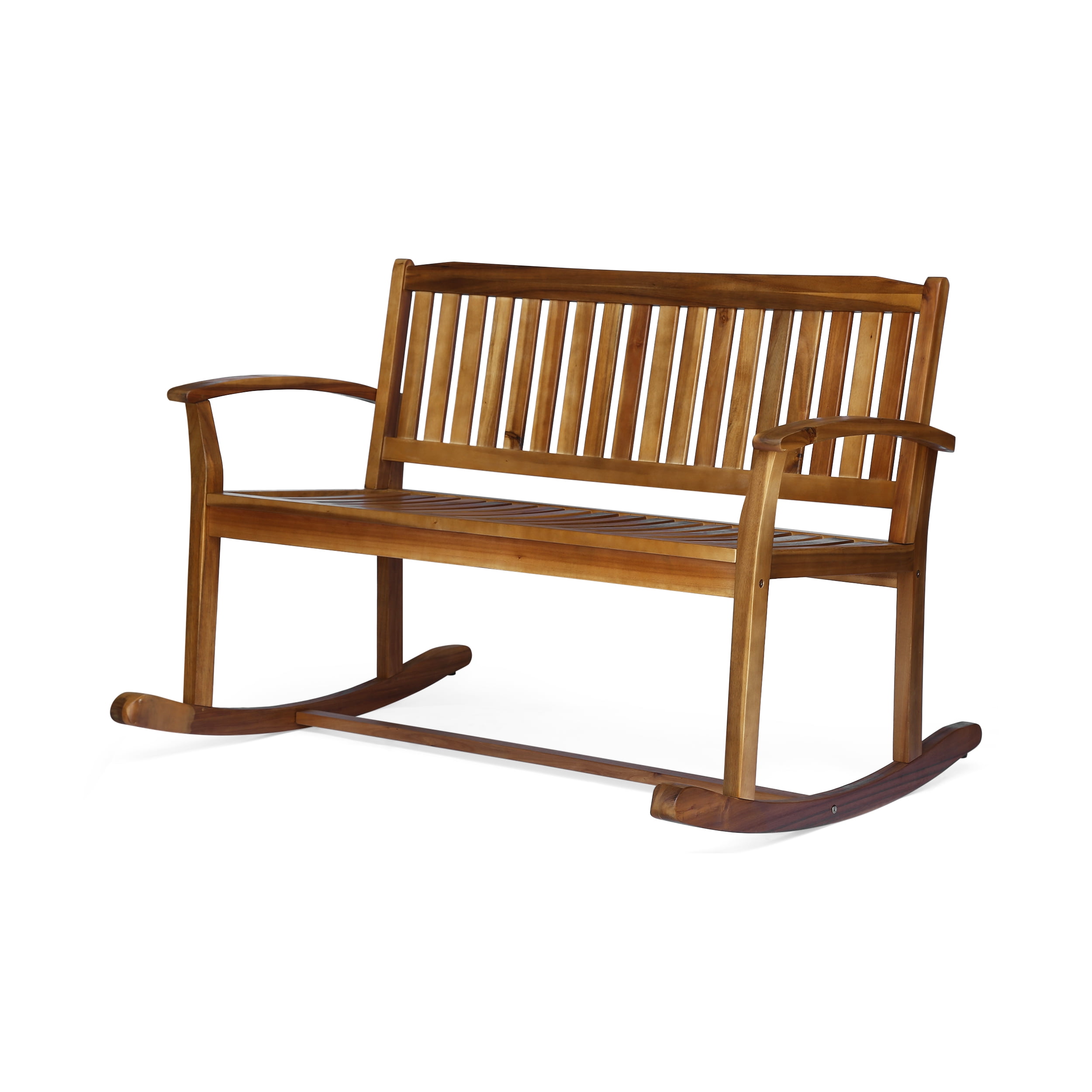 Baxter Acacia Wood Rocking Loveseat, Natural Finish