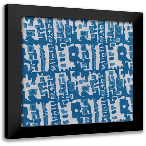 Baxter Mill Archive 12x12 Black Modern Framed Museum Art Print Titled - Blue Batik II