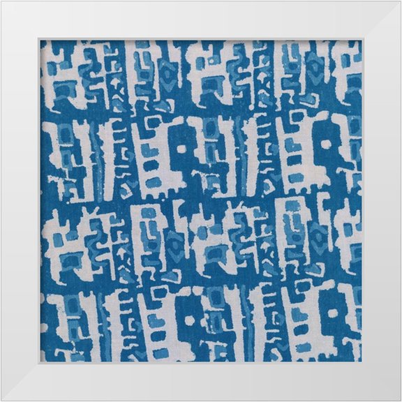 Baxter Mill Archive 12x12 White Modern Wood Framed Museum Art Print Titled - Blue Batik II