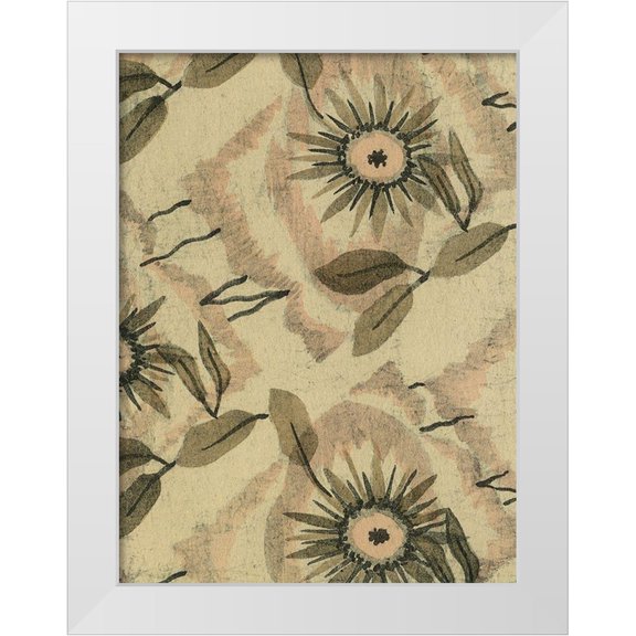 Baxter Mill Archive 12x14 White Modern Wood Framed Museum Art Print Titled - Delicate Deco Pattern III