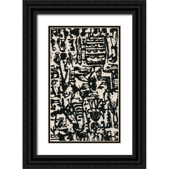 Baxter Mill Archive 21x32 Black Ornate Wood Framed with Double Matting Museum Art Print Titled - Graphic Mod Abstract II