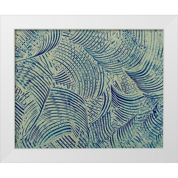 Baxter Mill Archive 24x20 White Modern Wood Framed Museum Art Print Titled - Textures in Blue V