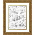 thumbnail image 1 of Baxter Mill Archive 25x32 Gold Ornate Wood Framed with Double Matting Museum Art Print Titled - Toile Design in Grey, 1 of 4