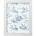 thumbnail image 1 of Baxter Mill Archive 25x32 White Modern Wood Framed Museum Art Print Titled - Toile Design in Blue, 1 of 4