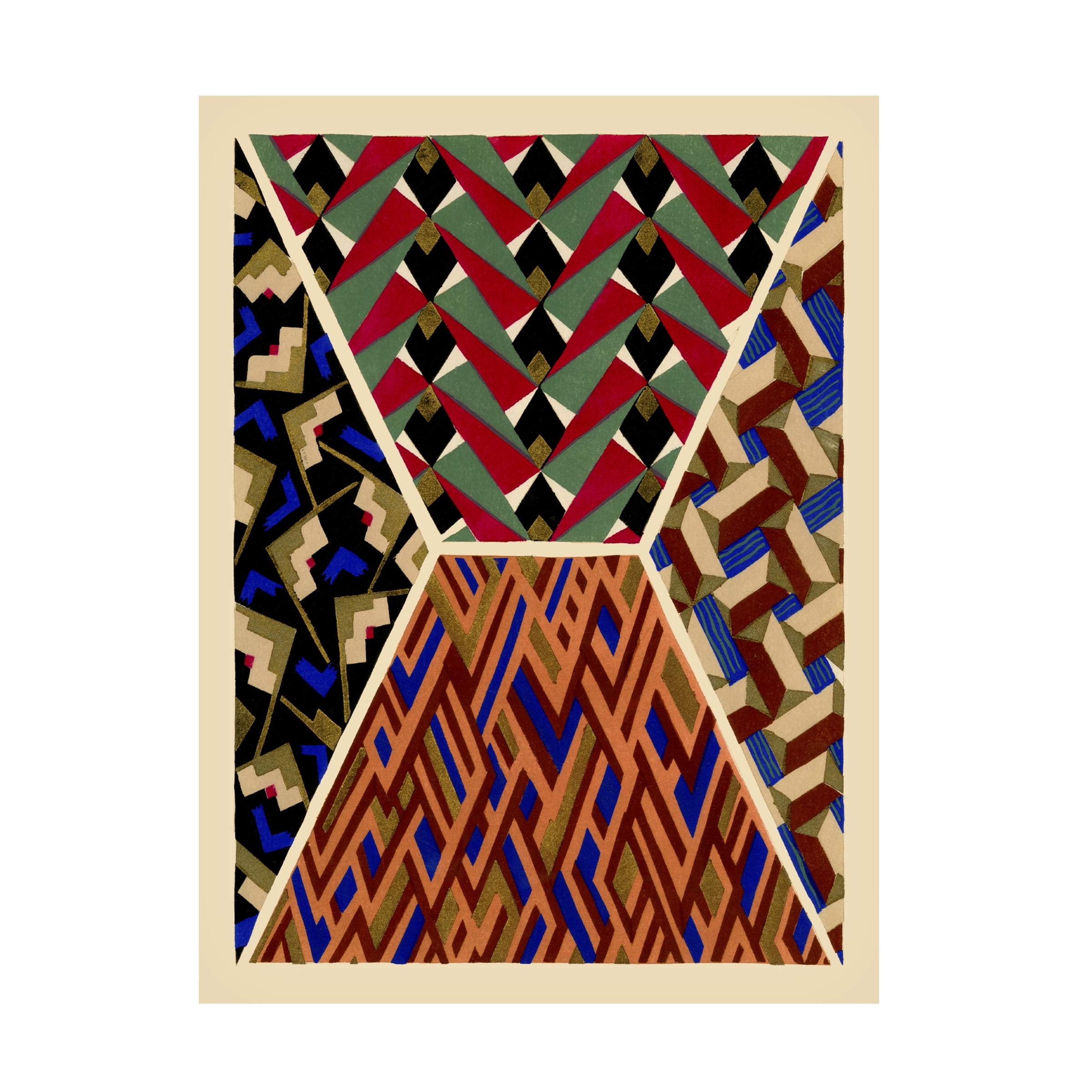 Abstract Geometric Multicolor Canvas Art, 24" x 18"