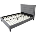 thumbnail image 1 of Baxter Queen Platform Bed Upholstered in Gray Fabric, 1 of 2