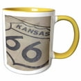 thumbnail image 1 of 3drose, Baxter Springs, Kansas, Usa. Route 66., 11oz Two-tone Yellow Mug, 1 of 6