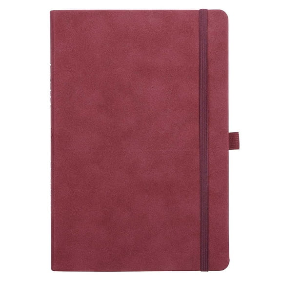 Baxter Undated Daily Planner Daily, Weekly, Monthly, Academic Organizer, Dot Grid Notebook for Time Management, Productivity, Priorities, Goals, Gratitude Journal, Merlot Faux Leather