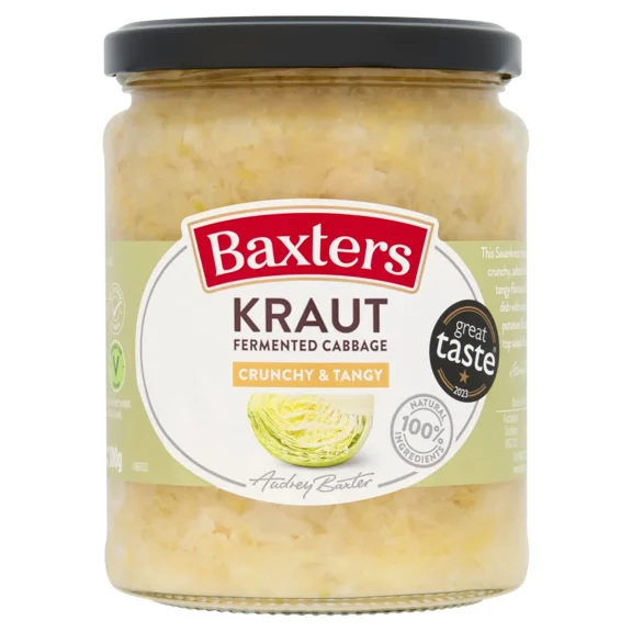 Baxters Sauerkraut - Fermented Cabbage - Crunchy & Tangy
